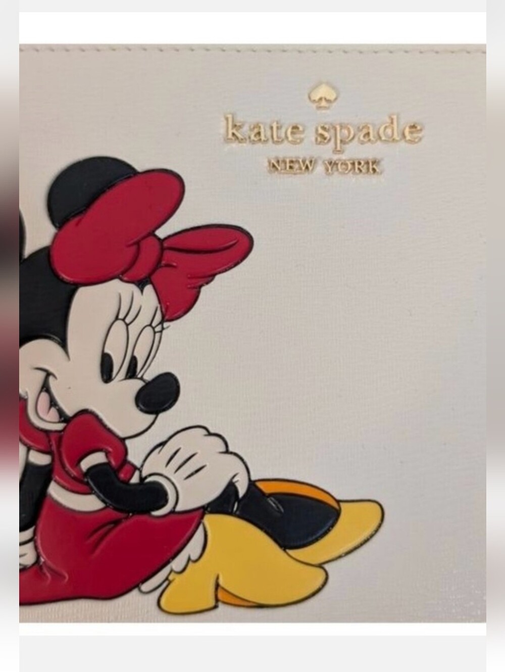 kate spade NWT Minnie Mouse Cream Wristlet with Red, Black & Yellow Accents - Picture 2 of 6